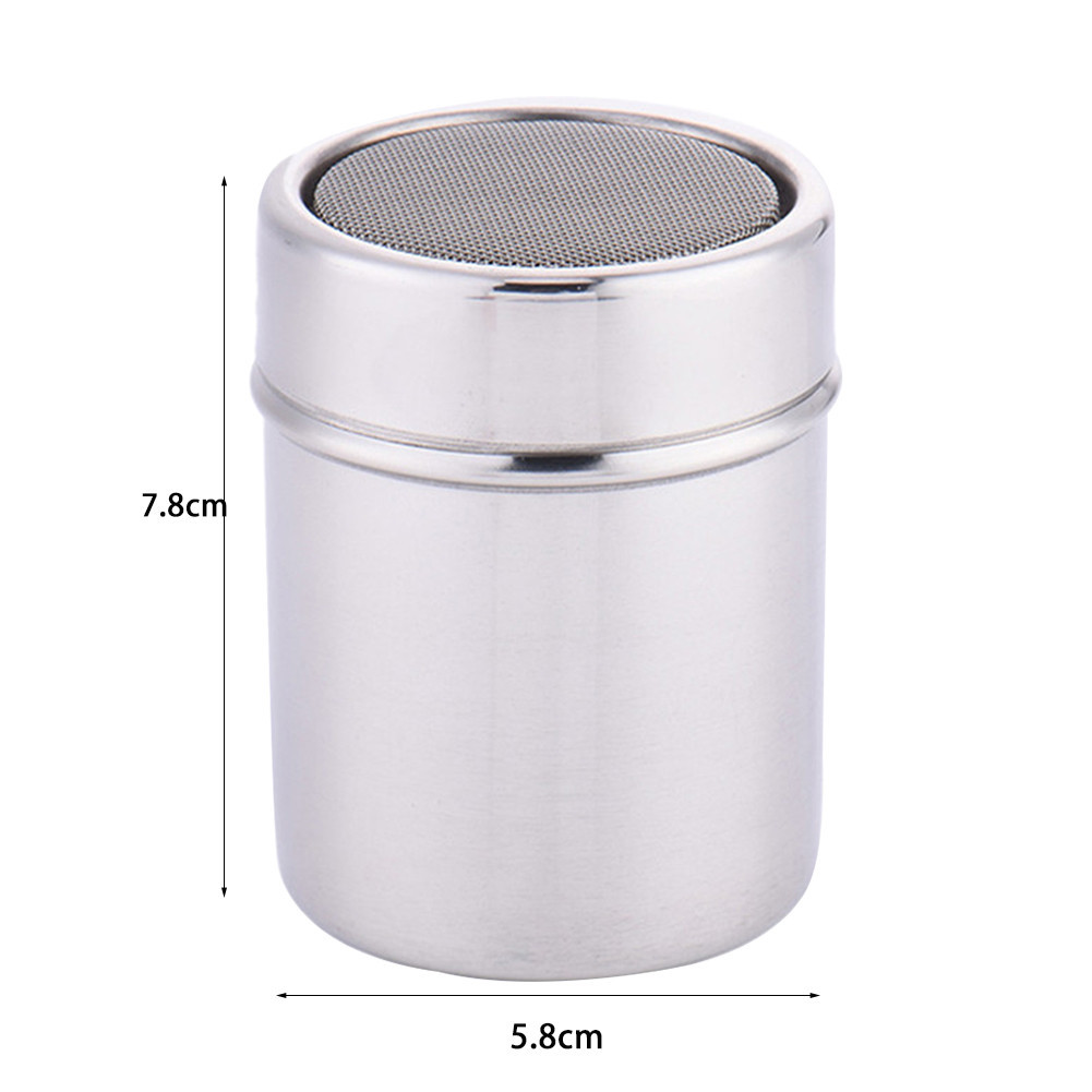 Stainless Steel Sprinkle Cocoa Sugar Flour Sifter Coffee Powder Duster ...