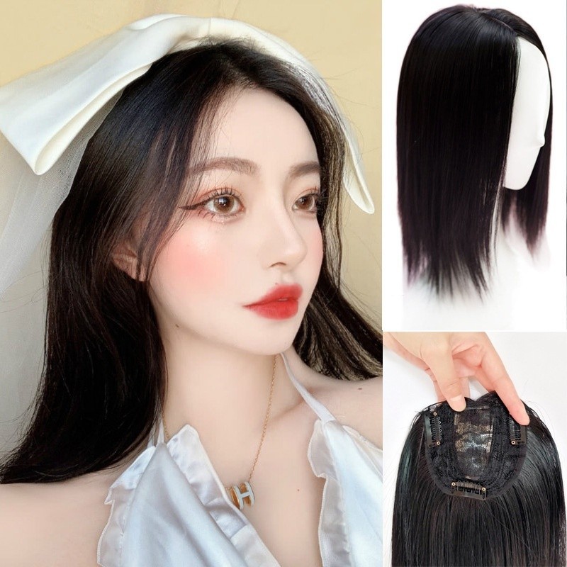 Wig Female Middle Part With Bangs On Top Of The Head Replacement Block Long Straight Hair Middle 5692