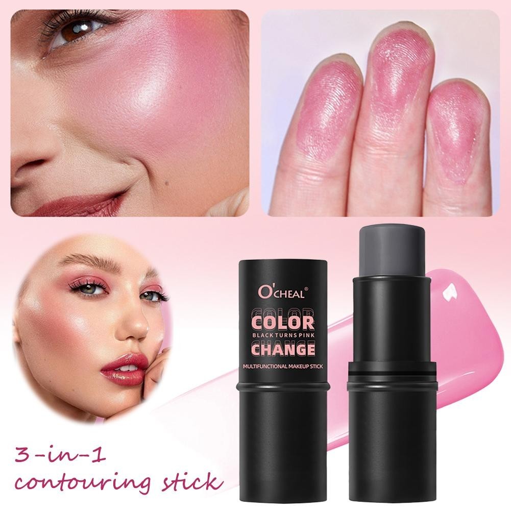 Multi Functional Warming Powder Blusher Stick Rouge Cream Lips Cheeks ...