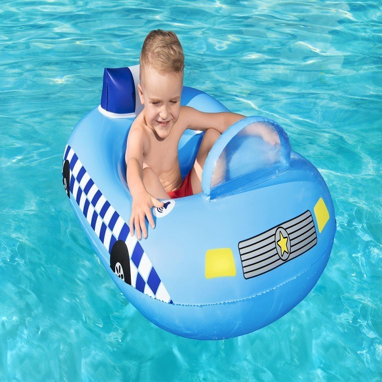 Bestway Child Police Car Boat Baby Floating Drainage Inflatable Mount ...