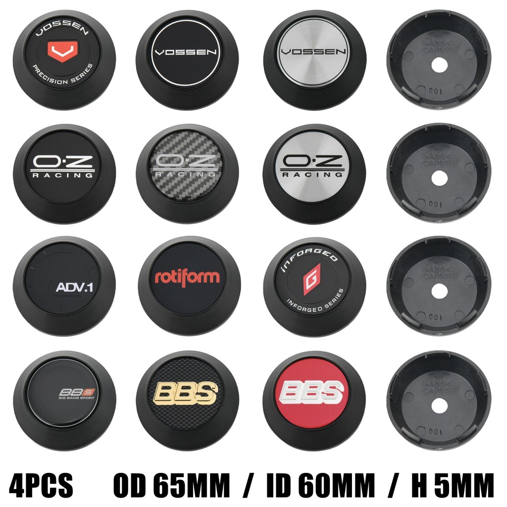 JDM Car Racing 65mm VOSSEN Wheel Center Rim Cap OZ ADV1 INFORGED Emblem ...