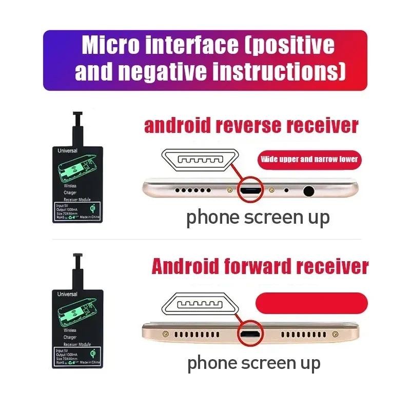 5W Qi Wireless Charging Receiver for Samsung Huawei Xiaomi Universal ...