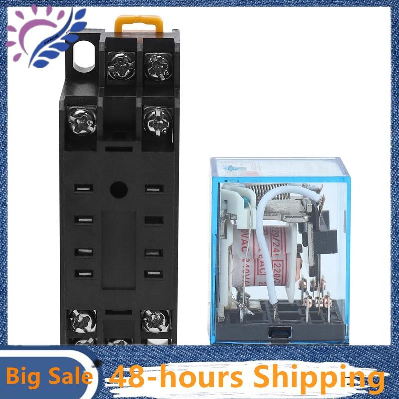 220/240V AC Coil DPDT Power Relay MY2NJ 8 Pin w Socket Base | Shopee ...