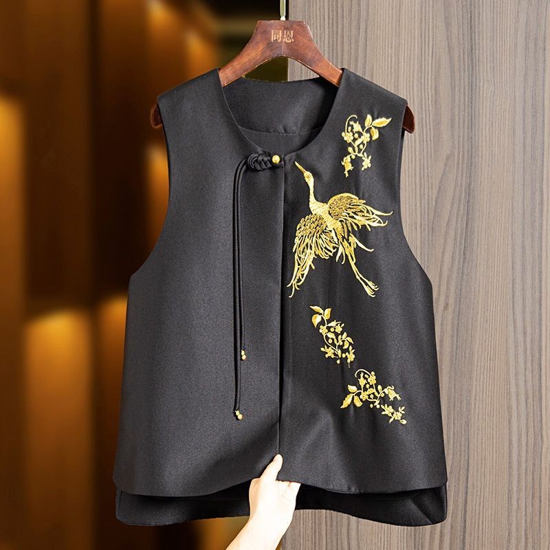 New Chinese Style Elegant Light Luxury Vest Women 2024 Spring Autumn 