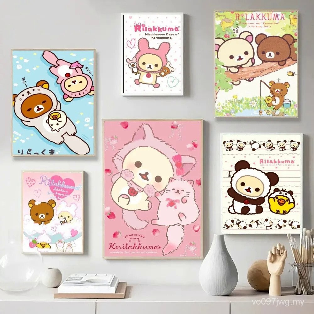 Cute Cartoon Rilakkuma Anime Posters Kraft Paper Vintage Poster Wall ...