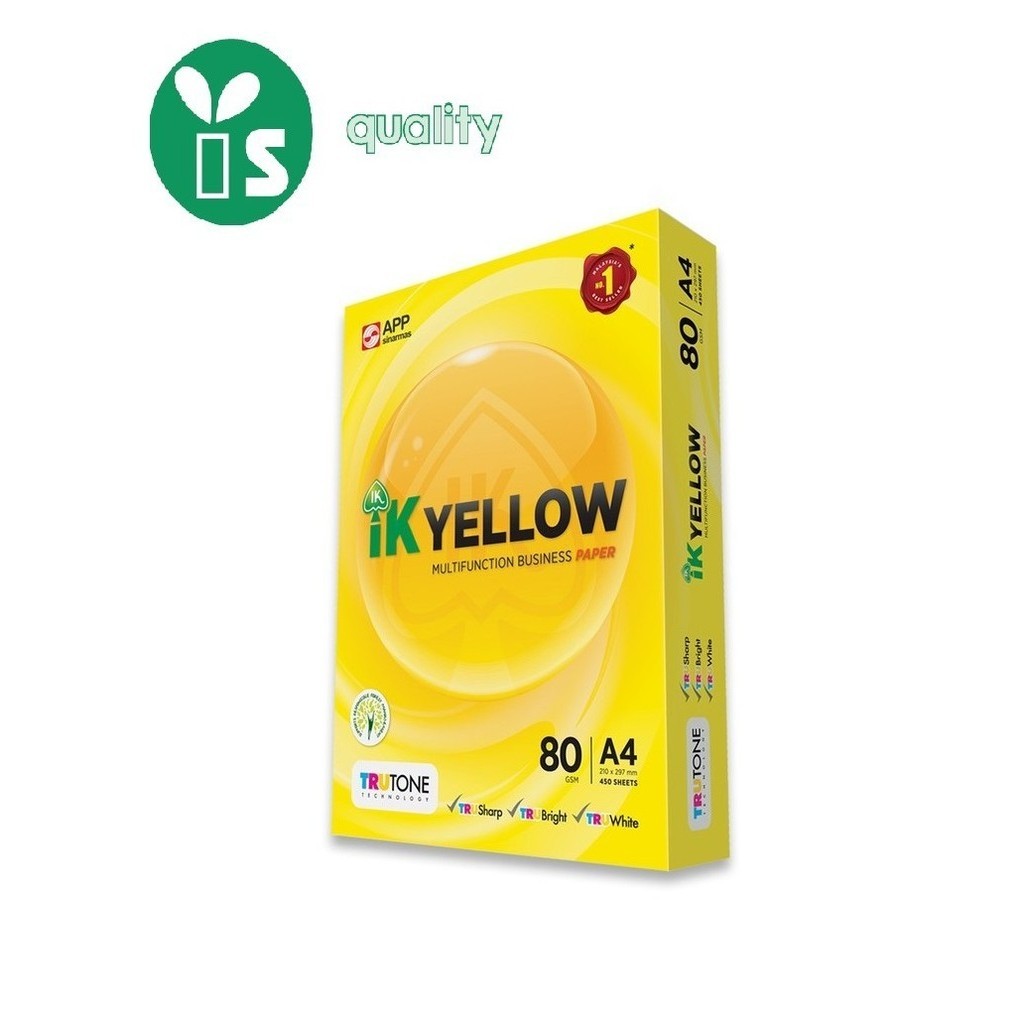 ORIGINAL READY STOCK IK YELLOW A4 PAPER 80 (450 sheets/ 500 sheets ...