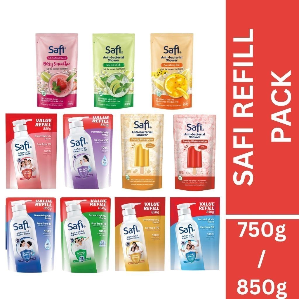 [FREE SHIPPING] SAFI Antibacterial Shower Cream Refill Pack (750g/850g ...