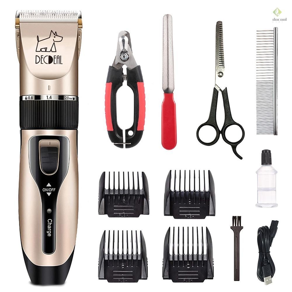 decdeal Pets Dog Cat Electric Clipper Dog Grooming Kit Dog Trimmer for
