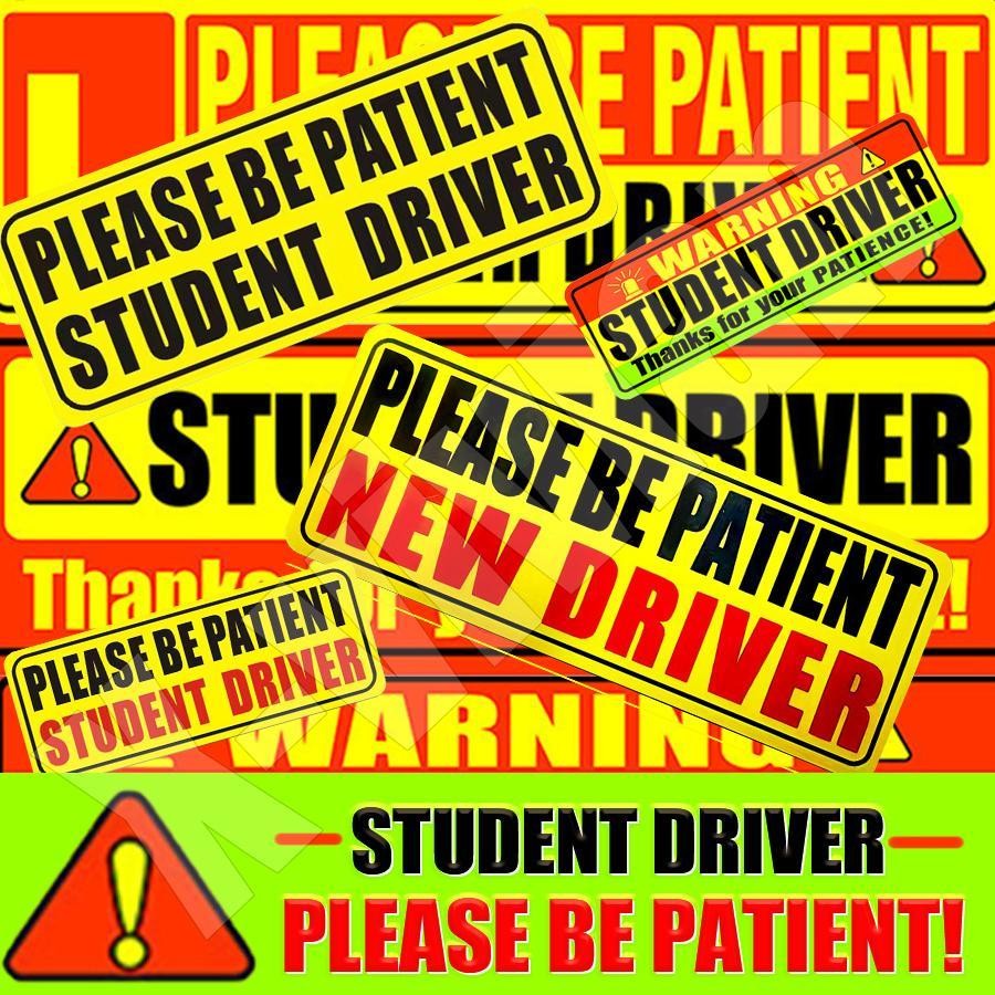 Oracal Student Driver Bumper Sticker – Yellow 'Please Be Patient' Vinyl Decal, 2-Pack 2 thumbnail image