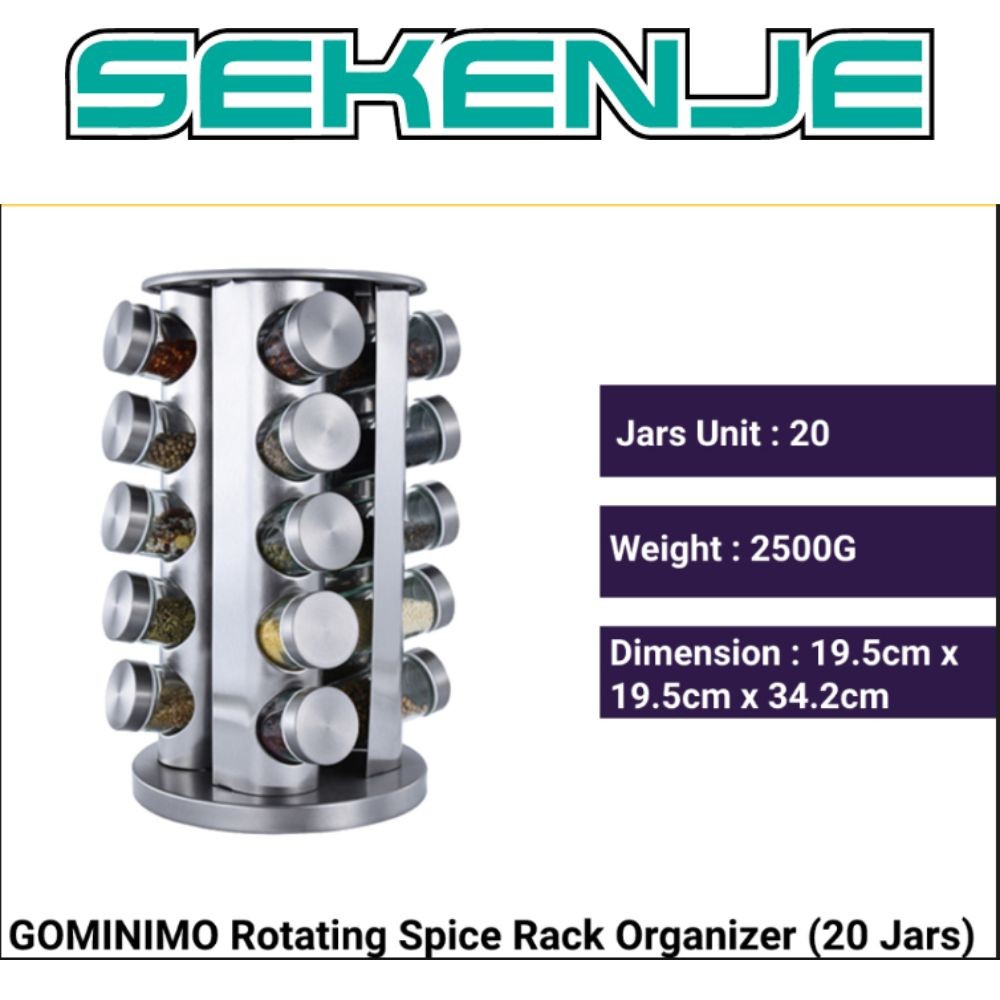 GOMINIMO Rotating Spice Rack Organizer (20 Jars) | Shopee Malaysia