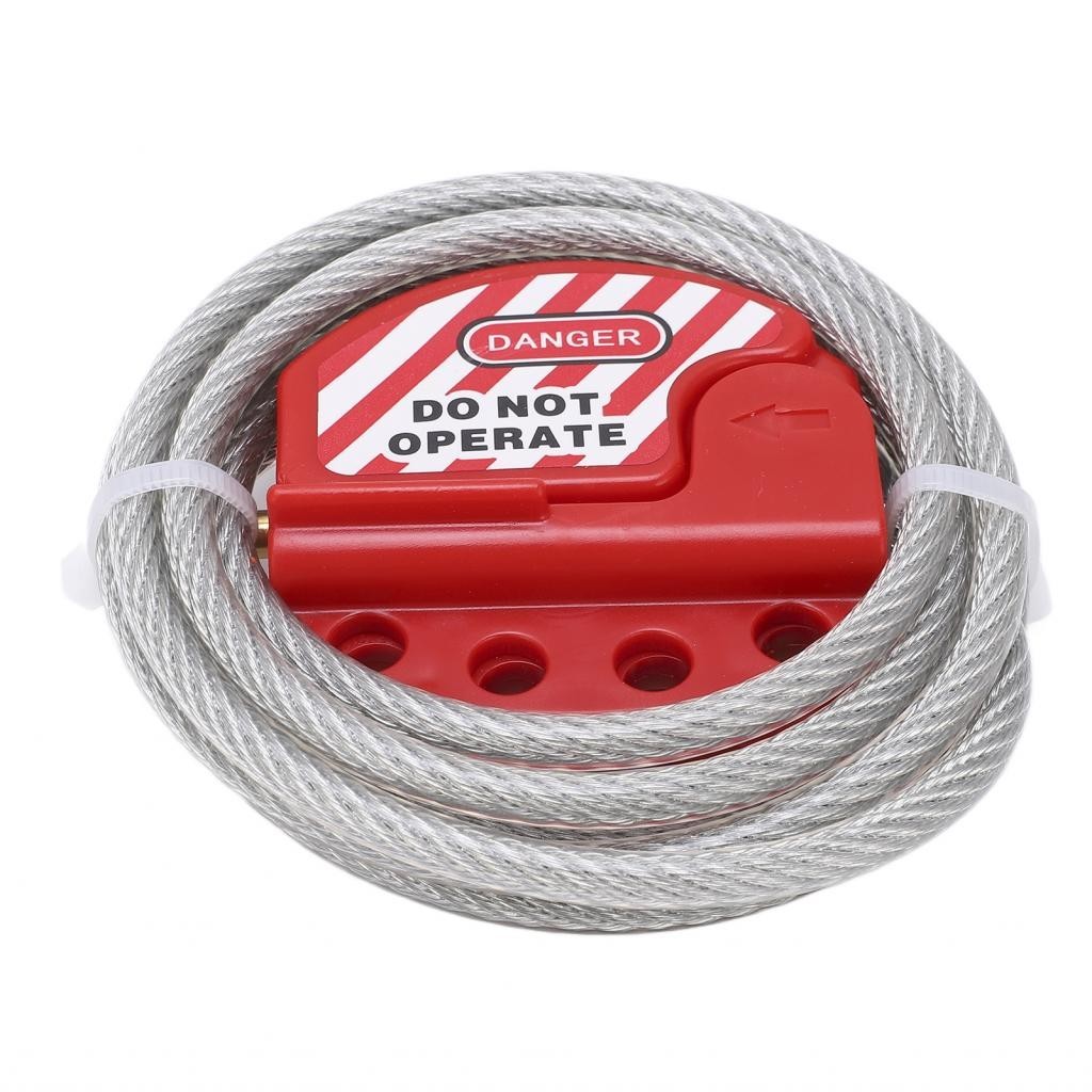 Bamaxis Lockout Tagout Kit Adjustable Steel Cable Lock Four Keyhole ...