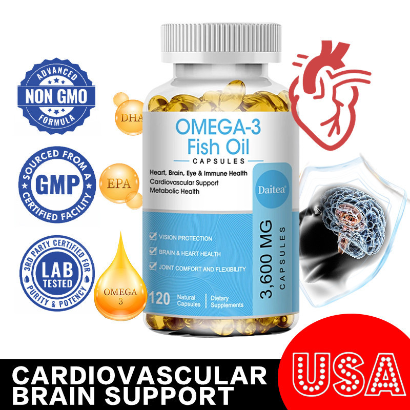 Omega 3 Fish Oil Capsules Rich in DHA and EPA Supplement To Support ...