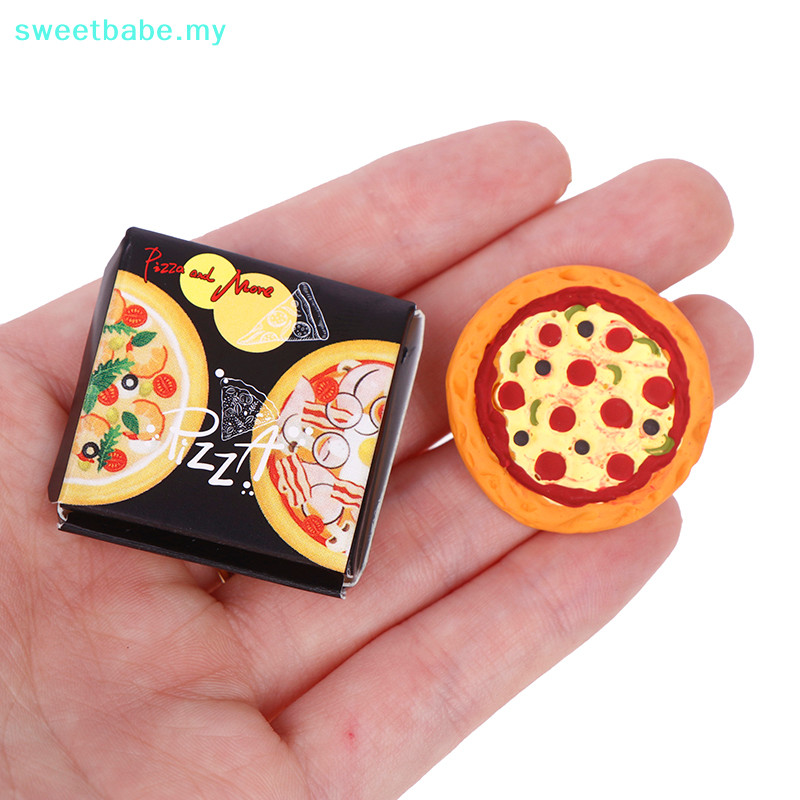 SWEETBABE Simulation Box Mini Pizza Model For Dollhouse Kitchen DIY ...