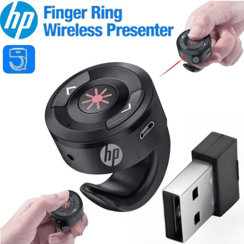 HP Finger Ring Remote USB Red Light Pointer Presentation Remote