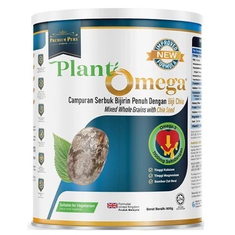 Premium Pure Plant Omega 800g – Plant-Based Omega-3 Wholegrain Beverage ...