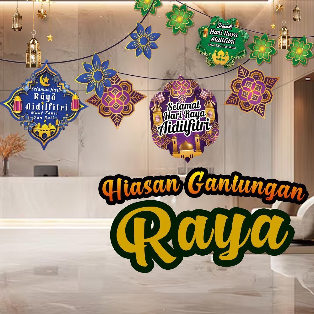 Raya aidilfitri ceiling hanging decoration raya celebration hiasan ...
