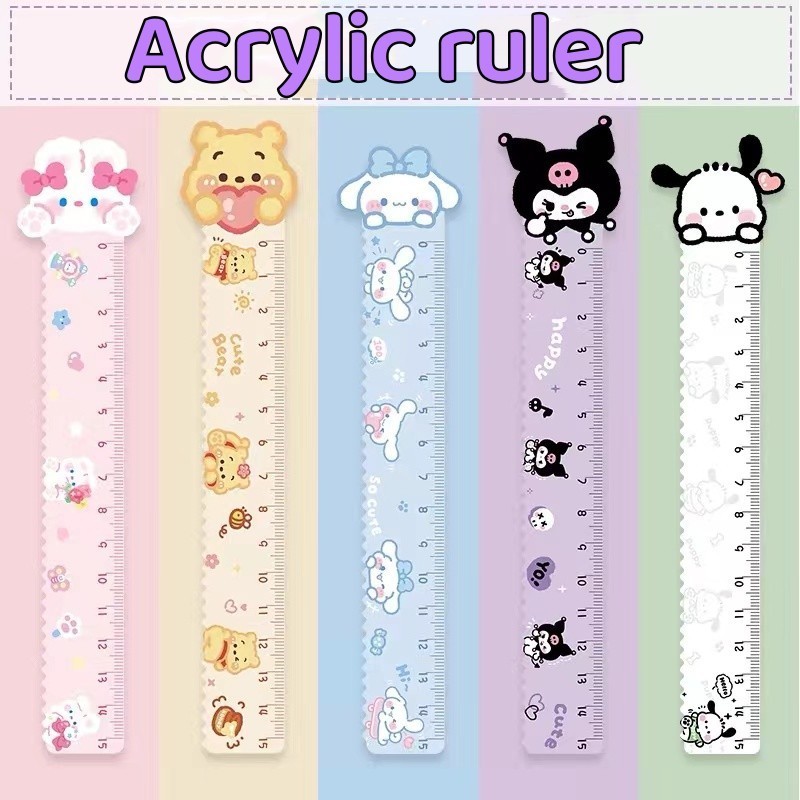4pcs/set Sanrio Kuromi Rulers Stationer for Student Girly Style Loopy ...