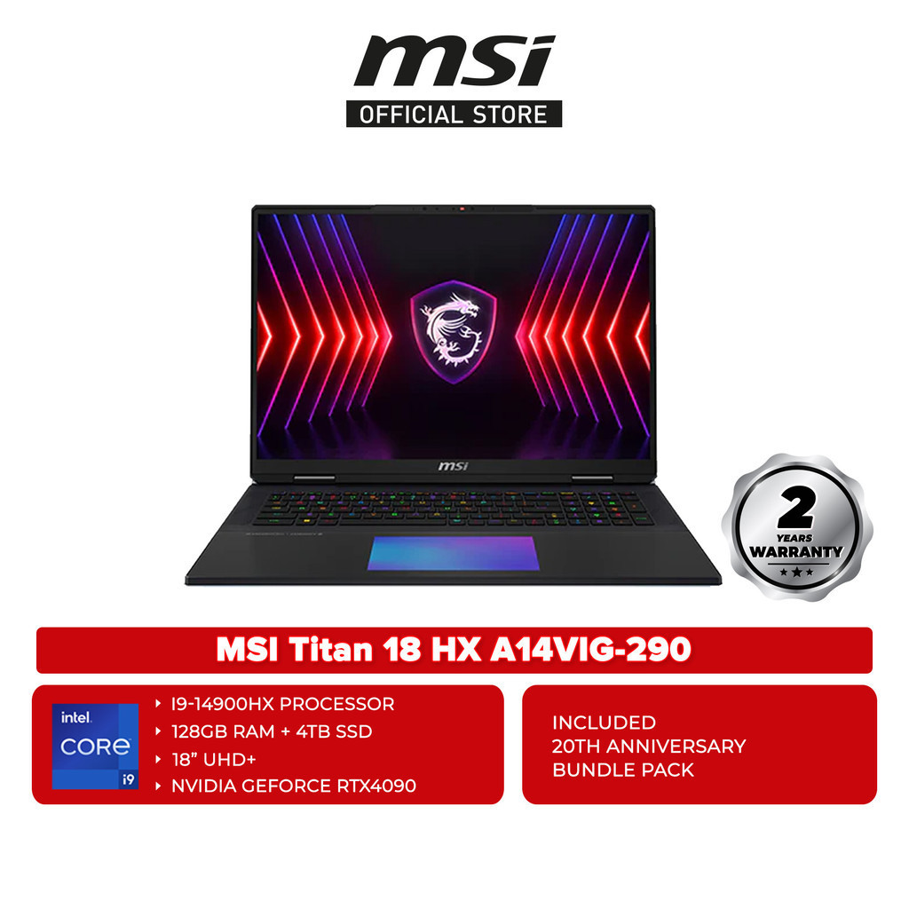 MSI Titan 18 HX A14VIG-290 18'' 120Hz UHD+ Gaming Laptop Core Black ...