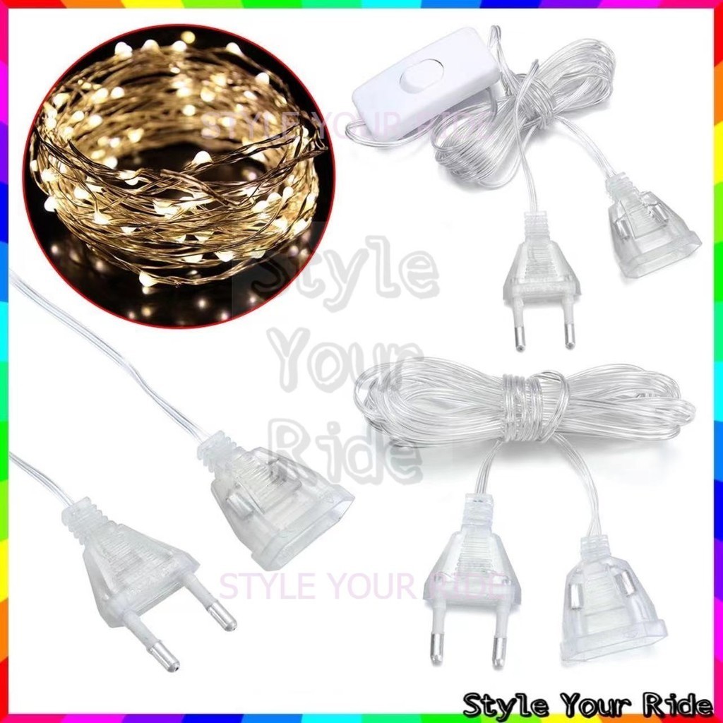 EU Plug 5meter Extension Cable AC240V Led Lantern String Chritmas Tree ...