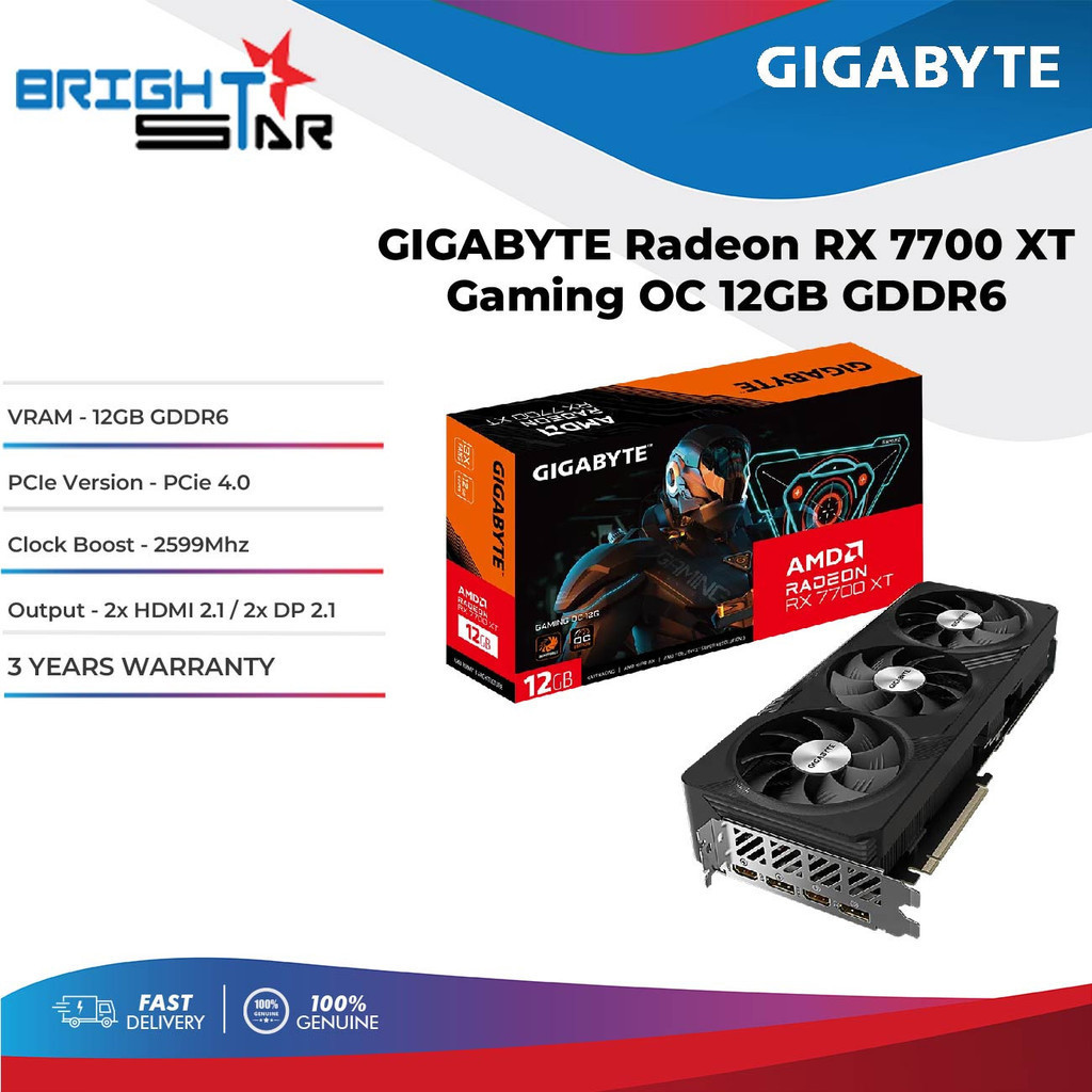 GIGABYTE Radeon RX 7700 XT Gaming OC 12GB GDDR6 Graphics Card | Shopee ...