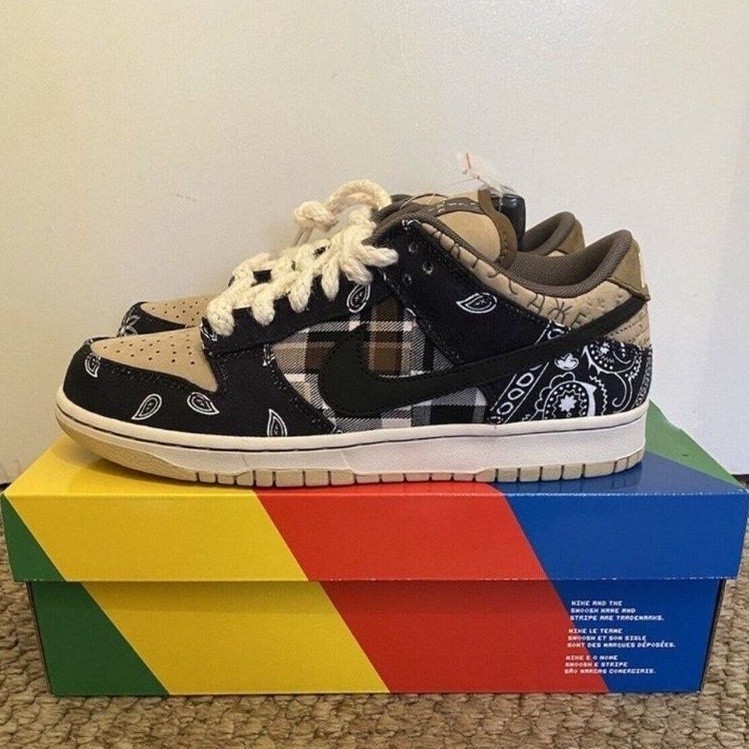 NIKE SB DUNK LOW PRO QS CACTUS JACK X TRAVIS SCOTT PREMIUM | Shopee ...