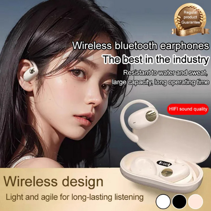 100% Authentic [Hearing Protection/No Sound Leakage] 180° Rotating Open OWS Bluetooth Headset
