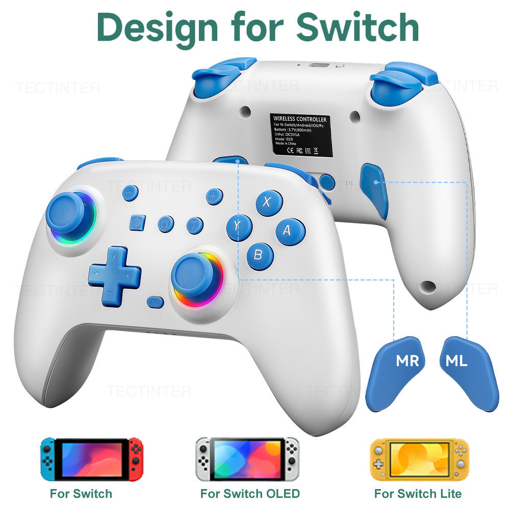 Bluetooth Compatible RGB Controller For Nintendo Switch / OLED/ Lite ...