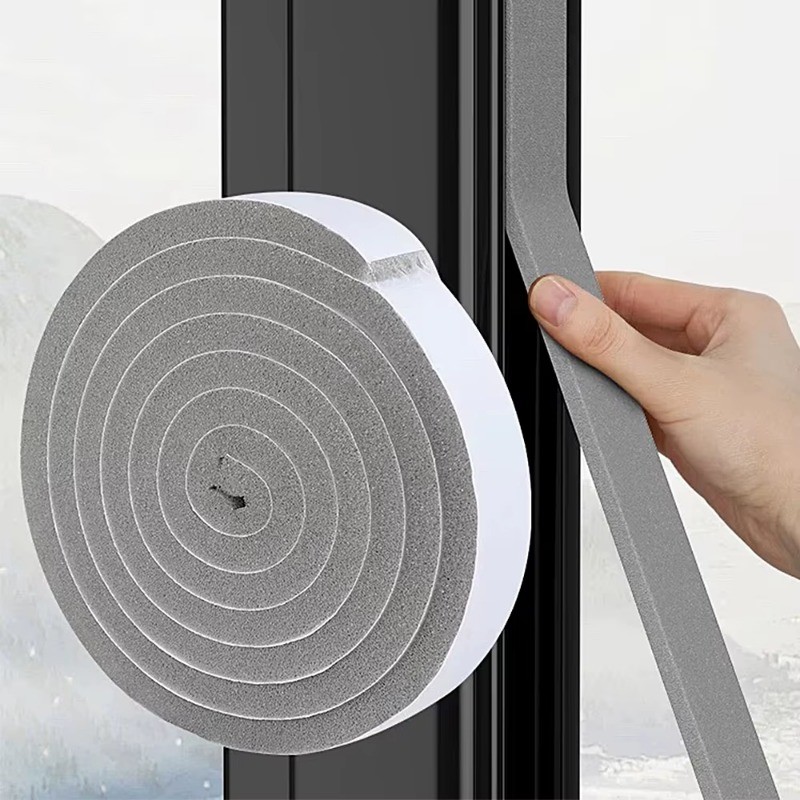 Wood Foam Door & Window Weather Stripping Seal - High Elasticity D-Shape Tape, 16.4FT (5m) Per Roll, White - View #8