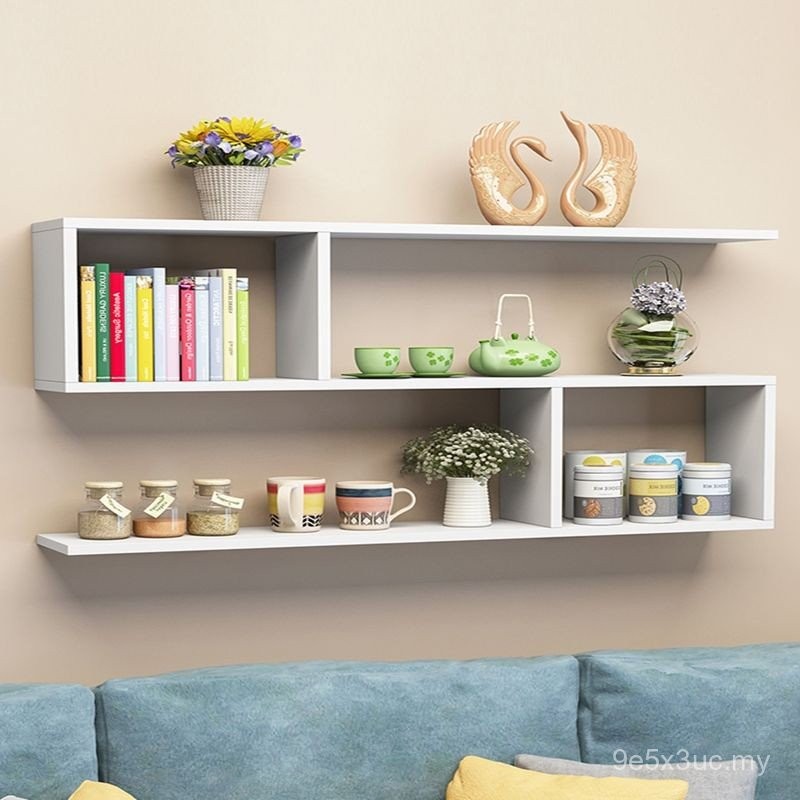 Wall Creative Lattice Rack Wall-Mounted Wall Locker Bedroom Wall Living ...
