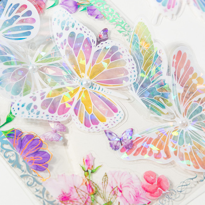 Cdaily|20 Pieces Butterfly Material pet Sticker Pack Butterfly Change ...