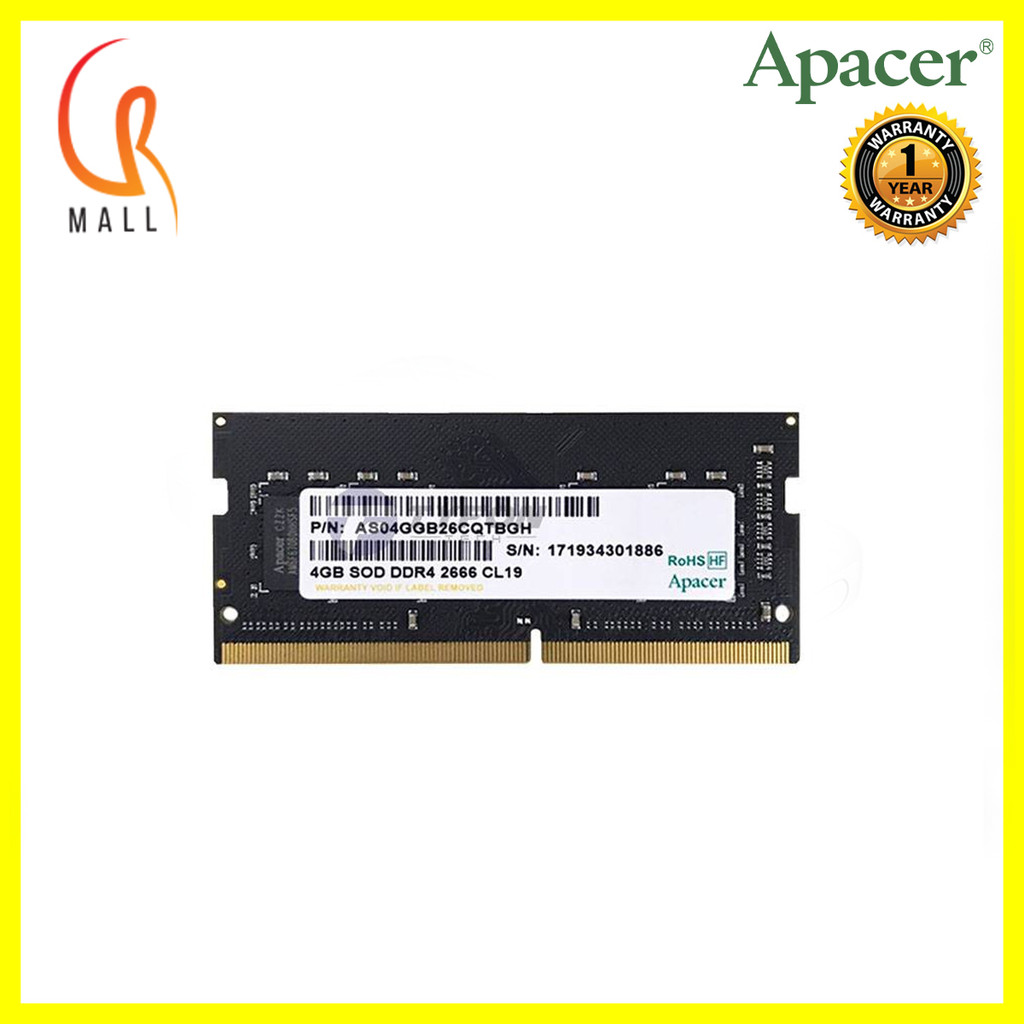 Apacer Ram Notebook 4gb Ddr4 Apacer 4GB DDR4 2666MHz DIMM For