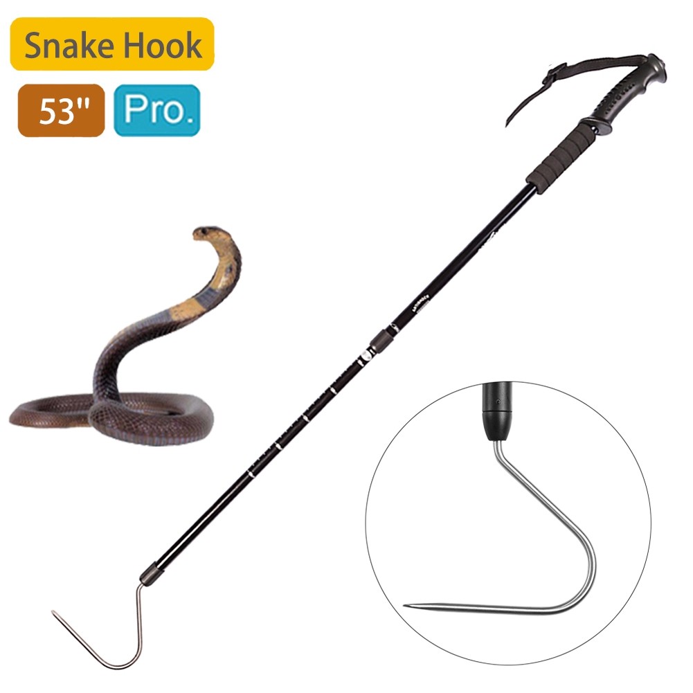 Snake Hook Reptile Snake Ball Python Rattlesnake Handing Tool Stainless ...