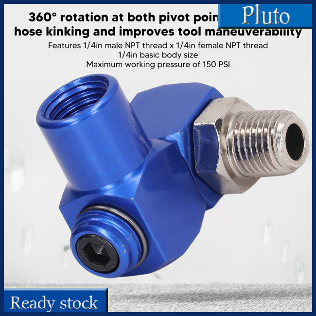 2-Pack 1/4 Inch Swivel Air Hose Connectors - 360 Degree Rotation For Pneumatic Tools