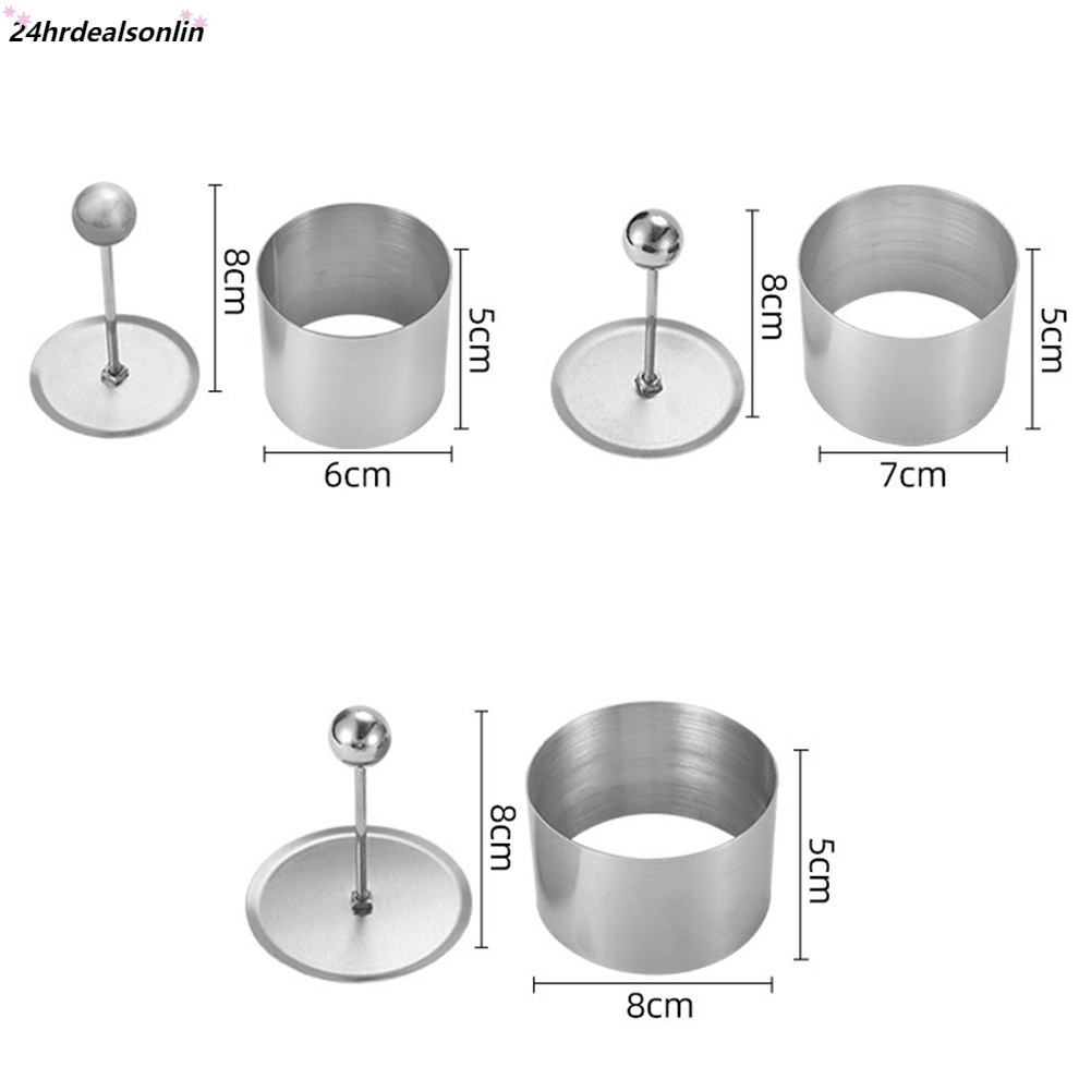 【HRDEAL】 Stainless Steel Round Cold Dish Mould with Push Board ...