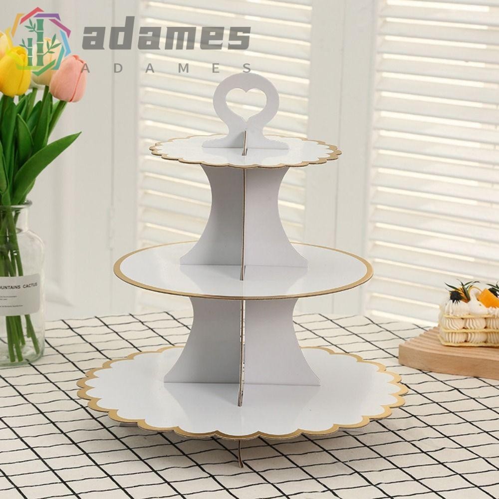 ADAMES Gilded Cake Stand, Safety Disposable Paper Cake Tray, Multi ...