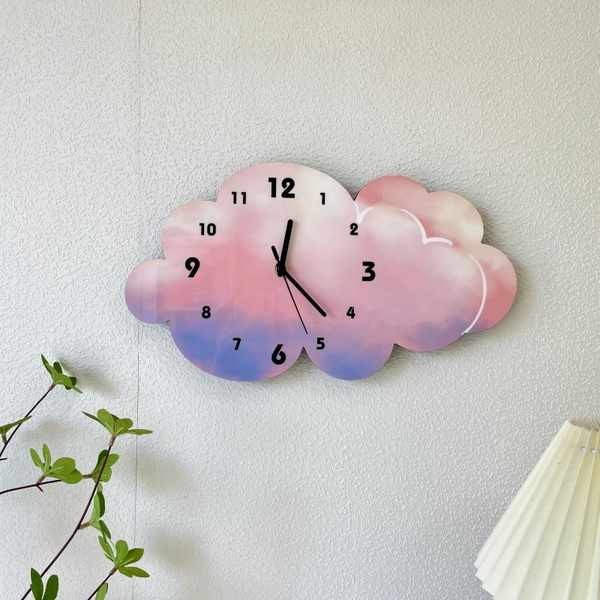 clock table clock digital clock wall aesthetic Awan berwarna-warni