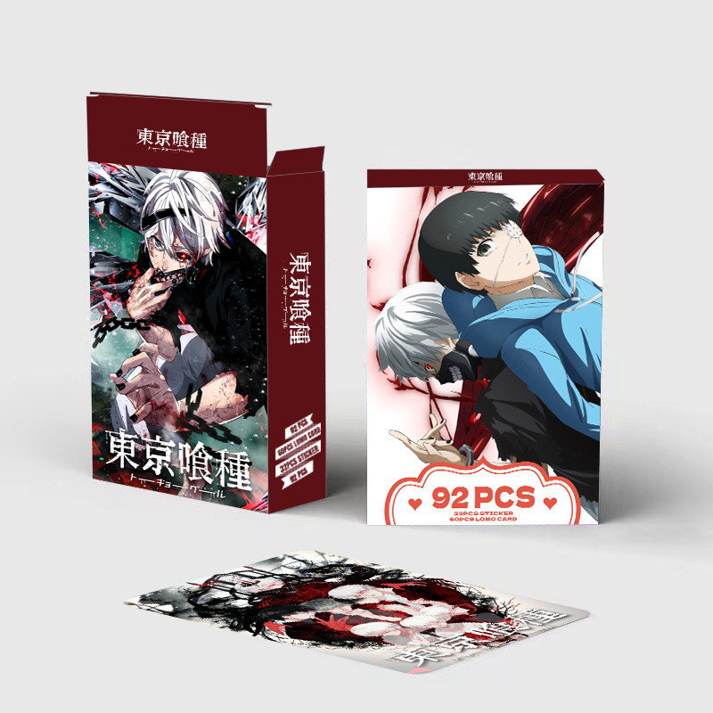 92pcs Anime Manhwa Manga Lomo Cards Tokyo Ghoul Black Clover Cartoon ...