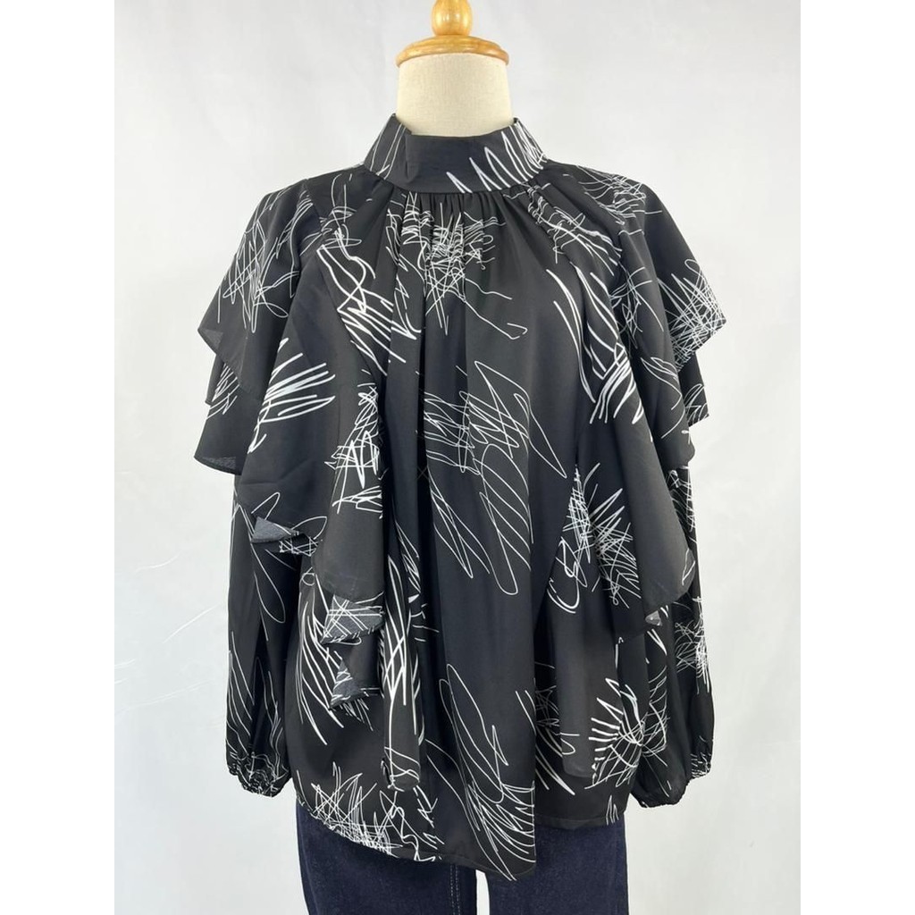DRIAS MULTICOLOR MARIA RUFFLE TOP | Shopee Malaysia