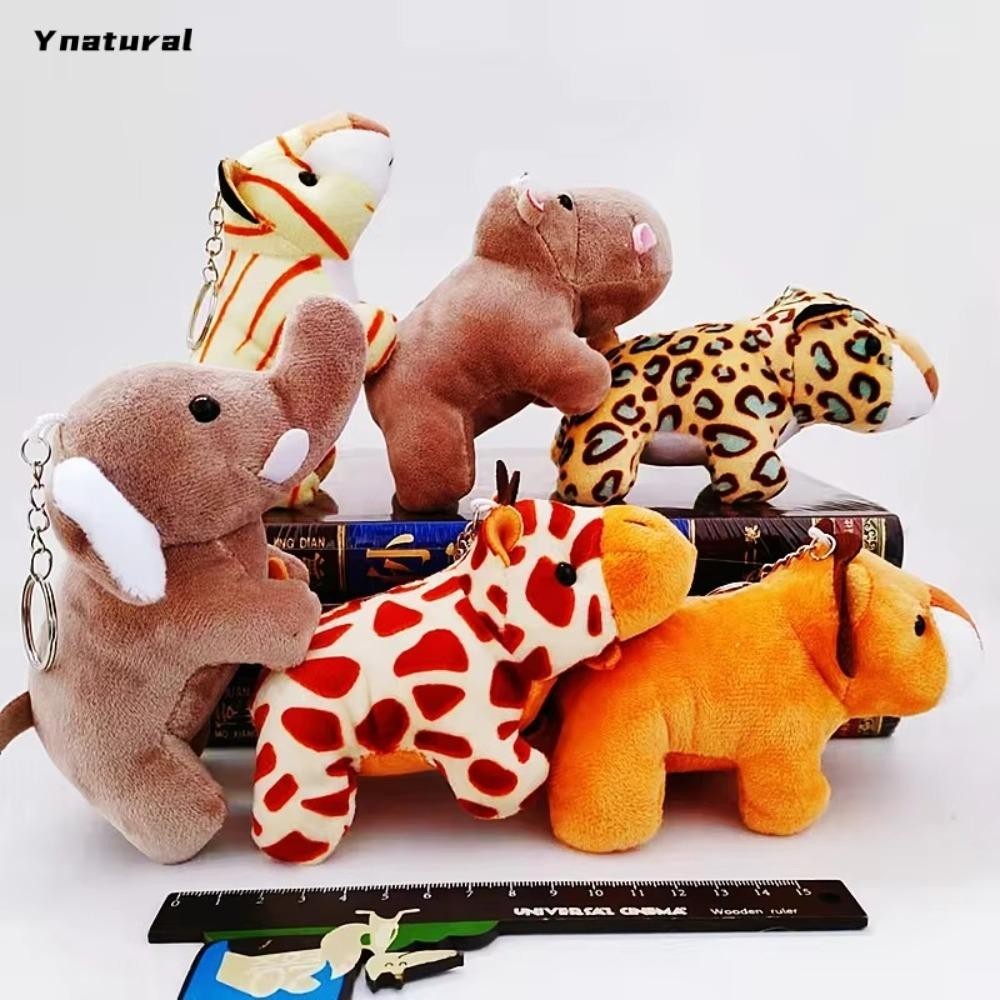 YNATURAL Hippo Plush Keychain Pendant, Stuffed Jungle Lion/Elephant ...
