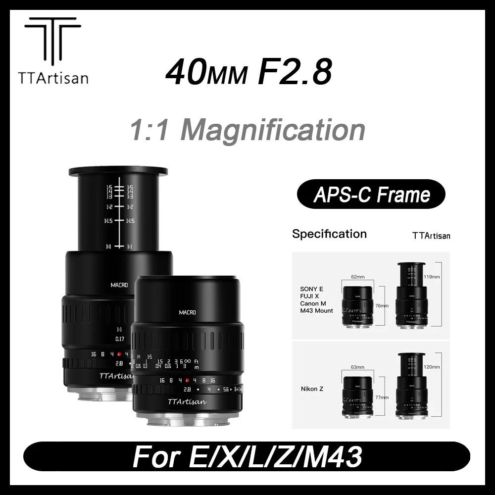 TTArtisan Objectif Macro APS-C 40 Mm F2.8 Macro APS-C Pour Appareil Photo Nikon Z Mount Comme Z6, Z7, Z50, Z5, Z6II, Z7II Noir