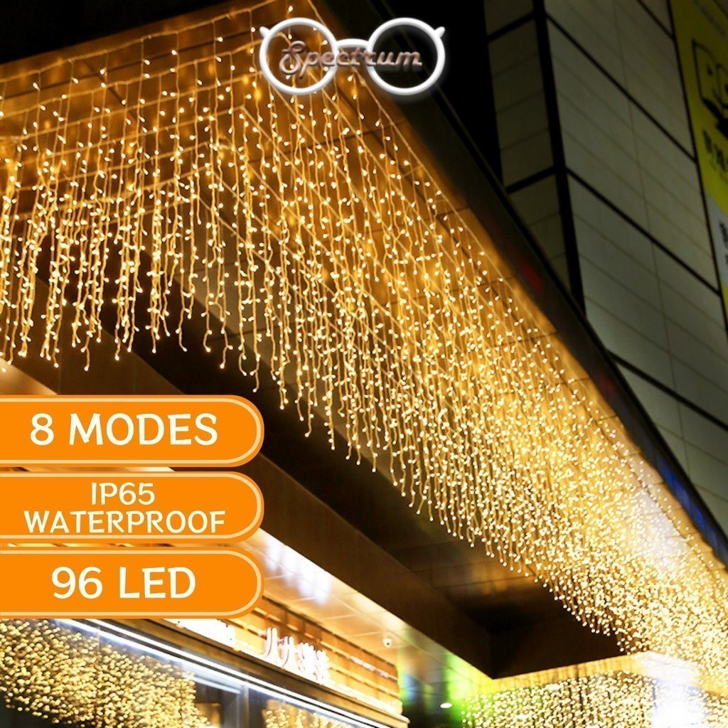 8 Modes Fairy Curtain String 4M LED Light Icicle Waterfall Waterproof ...