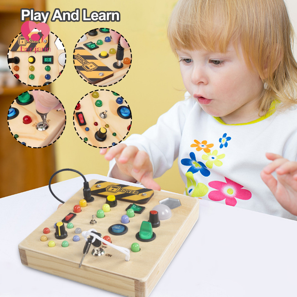 Banjarin Toddlers Educational Toy Cause Effect Toy Montessori Led Busy ...