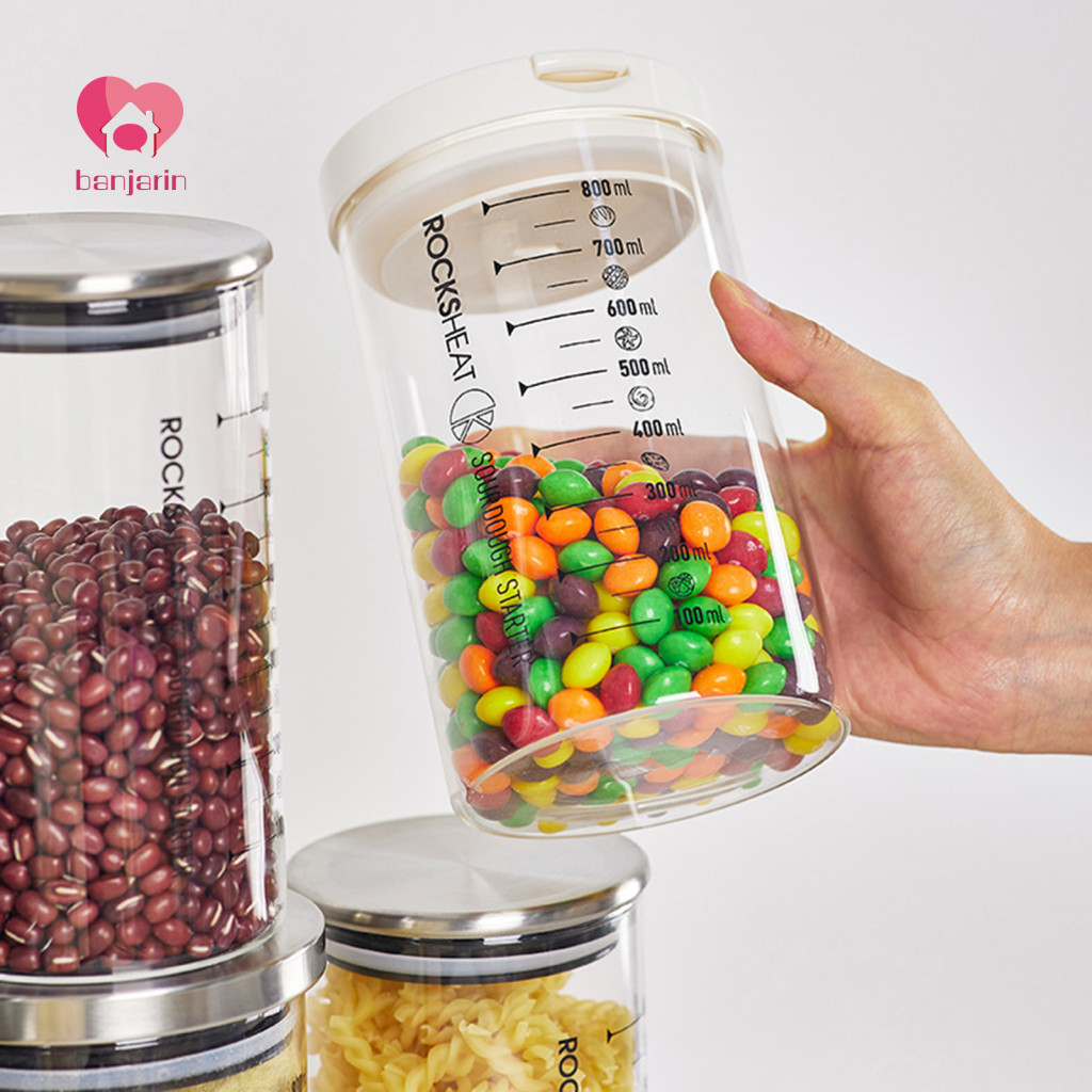 Banjarin Visible Fermenter Transparent Sourdough Fermentation Jar with ...