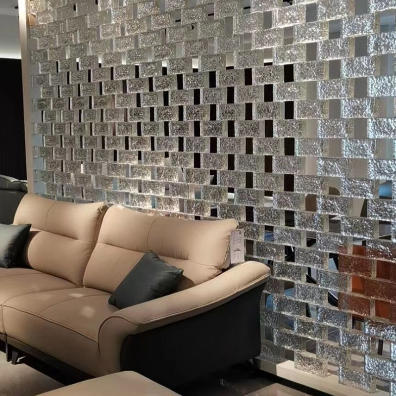 Transparent Crystal Glass Bricks Partition Wall Internet Celebrity ...