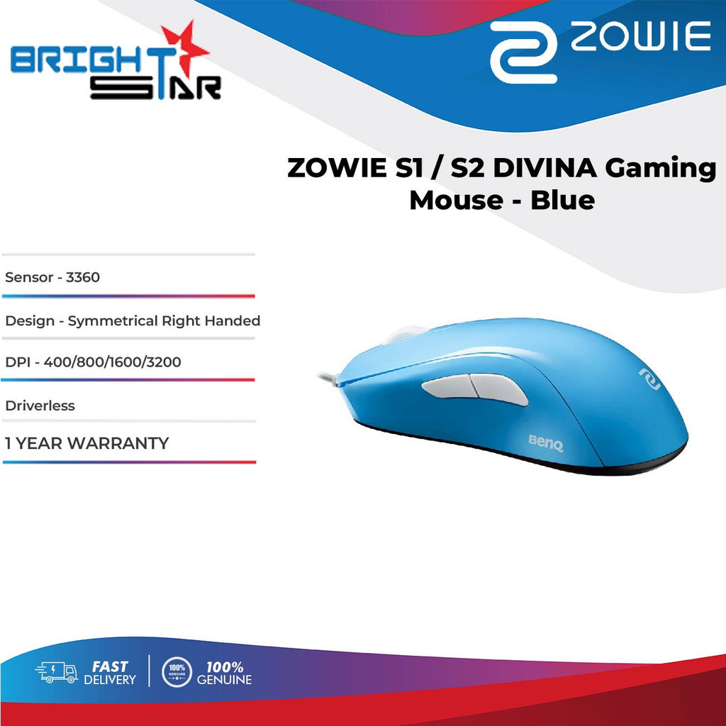 ZOWIE S1 S2 Divina Gaming Mouse - Blue | Shopee Malaysia