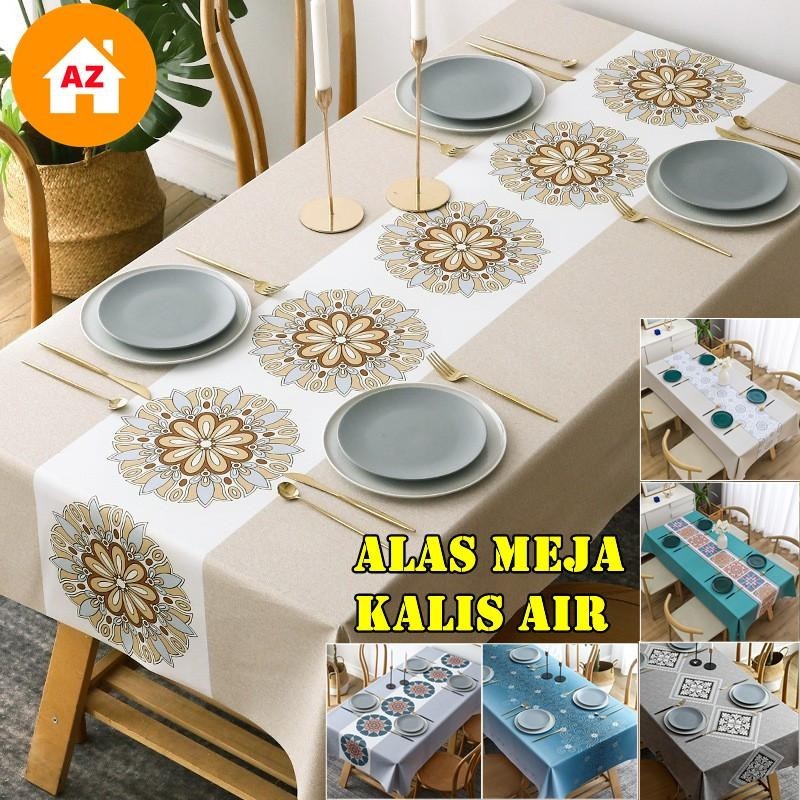 AZ PVC Waterproof Table Cloth TableCloth Table Cover 4 6 8 10 seater ...