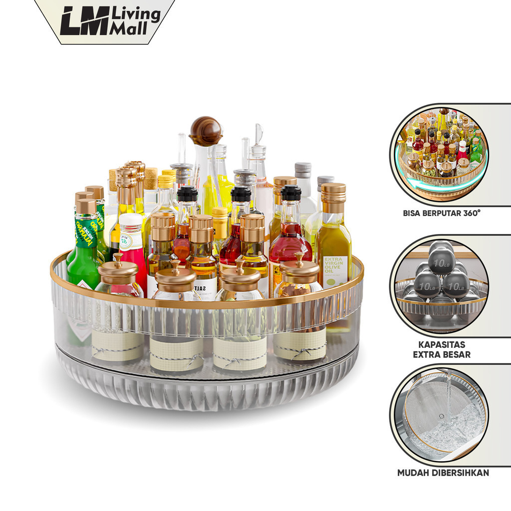 Living MALL Transparent Rotating Spice Rack / Fruit Rack / Snack/C99 ...