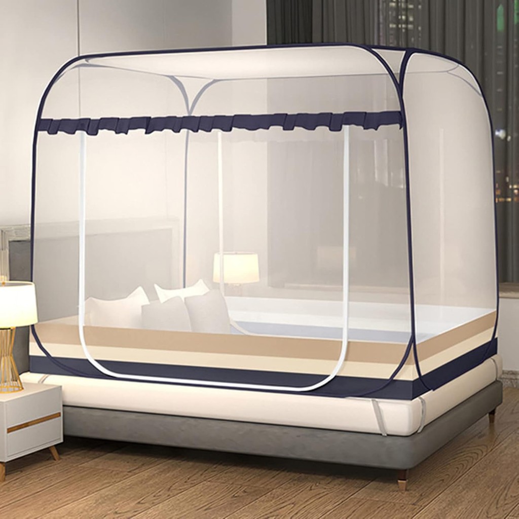 Jsanh Folding Mosquito Net Tent Canopy Curtains for Beds Pop Up ...