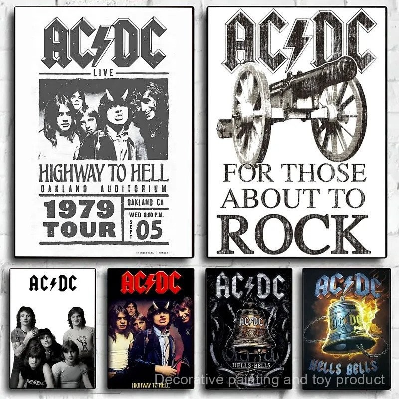 Music A-AC-DC Cool poster Retro poster Wall Art Painting Learn Big Four ...