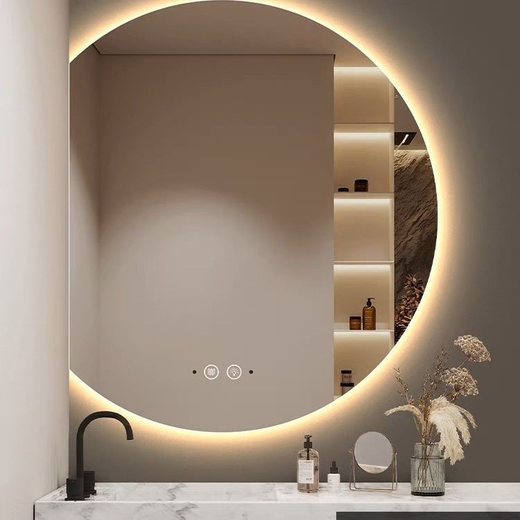 Wall Mirror Intelligent Special Shaped Bathroom Mirror Half Round Irregular Makeup Mirror With ...